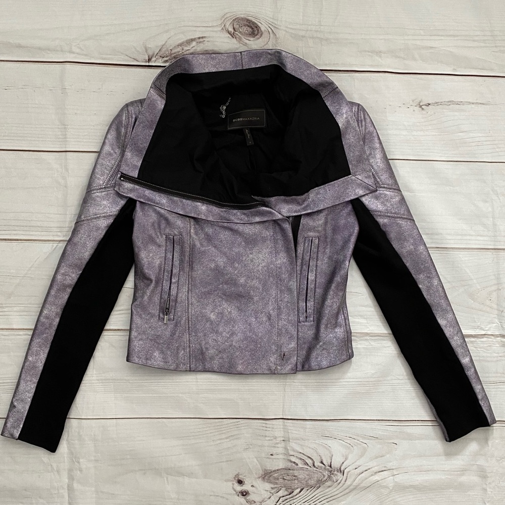 Max Azria Metallic Moto Jacket